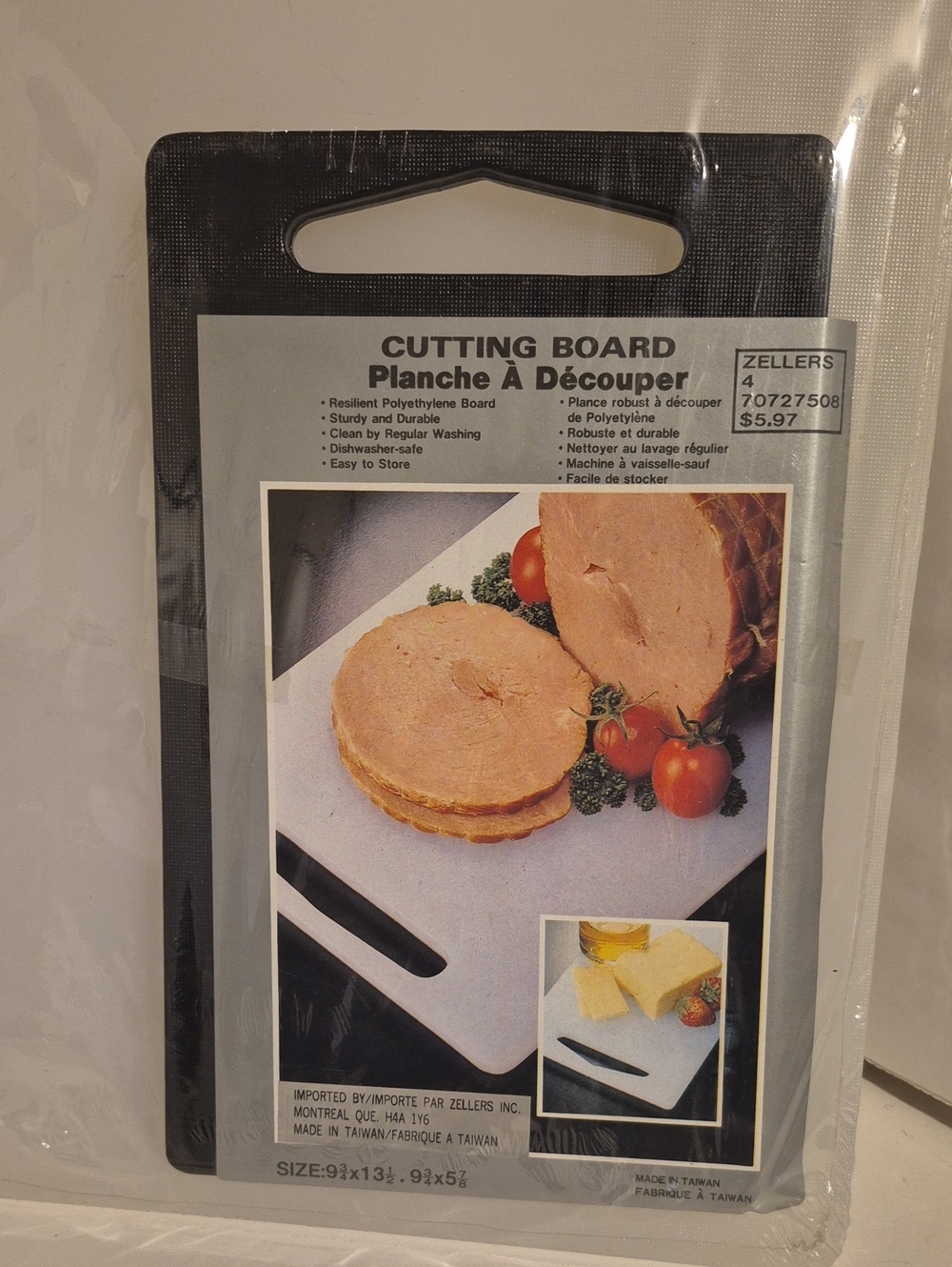 Black Cutting Board - Durable Polyethylene Prep Surface